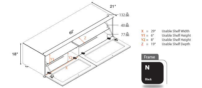 Sonora S57V60 Wood and Glass Stand