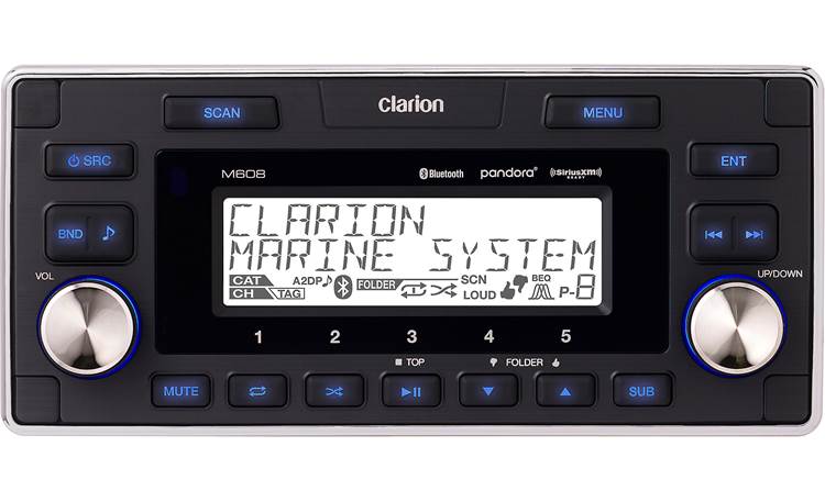 Clarion M608 Marine Bluetooth Watertight 4-Zone Digital Media Receiver (Single DIN Chassis)